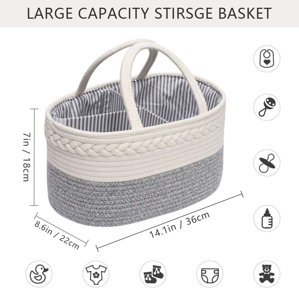 Organizer Portapannolini In Cotone JiA QAQ - Cestino Fai Da Te Con Divisori, Giallo - Foto 11