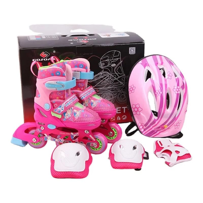 Galaxy Skate Inline Skates with Helmet, Knee/Elbow Pads, and Carrying Case - Girl/Boy/Skates/Gift