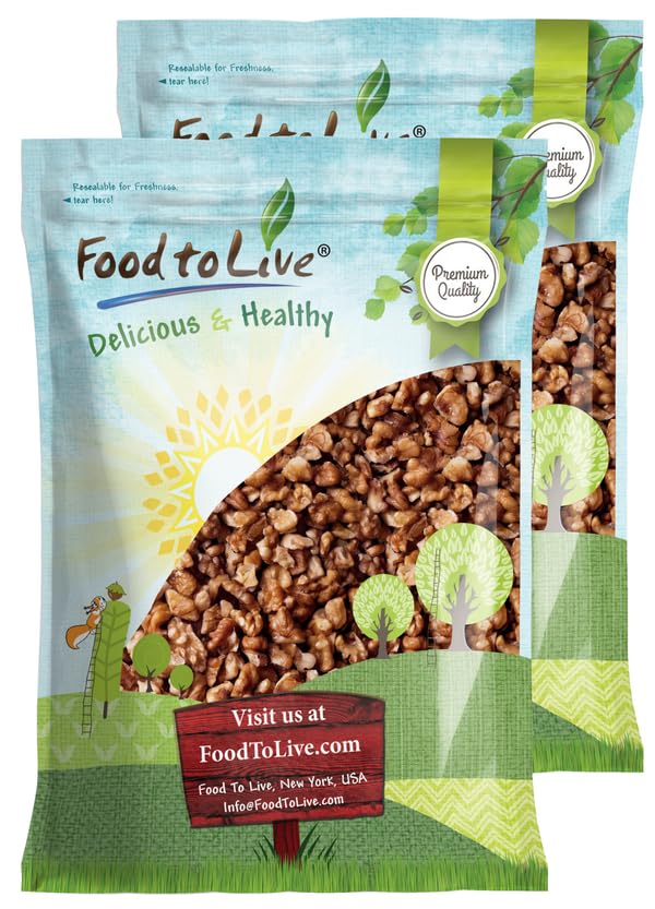 Image of Food to Live Dry Roasted Walnut Pieces with Himalayan Salt, 12 Pounds - Oven Toasted, Lightly Salted, No Oil Added, Perfect for Cooking, Baking and Snacking, Vegan, Kosher, Bulk