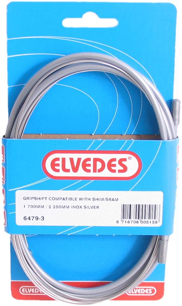 Elvedes Cable Kit - Elvedes Kit de Cables Gripshift Shimano/SRAM Acero Inoxidable - Negro Unisex Adulto