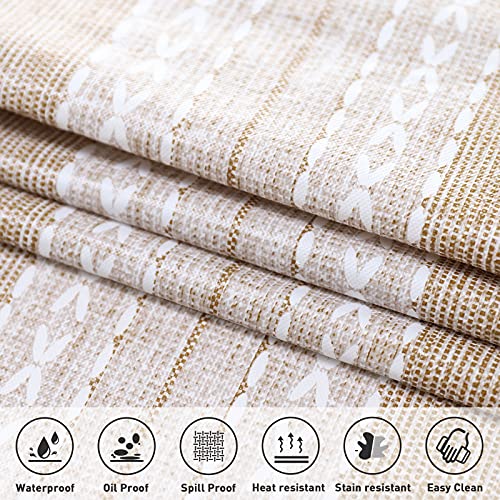 Vonabem 100% Waterproof Square Pvc Tablecloth, Checkered Vinyl Table Cloth Cover Oil Proof Spill Proof Wipeable Table Cloths For Indoor And Outdoor Use(Brown,54X54In) #TOP3