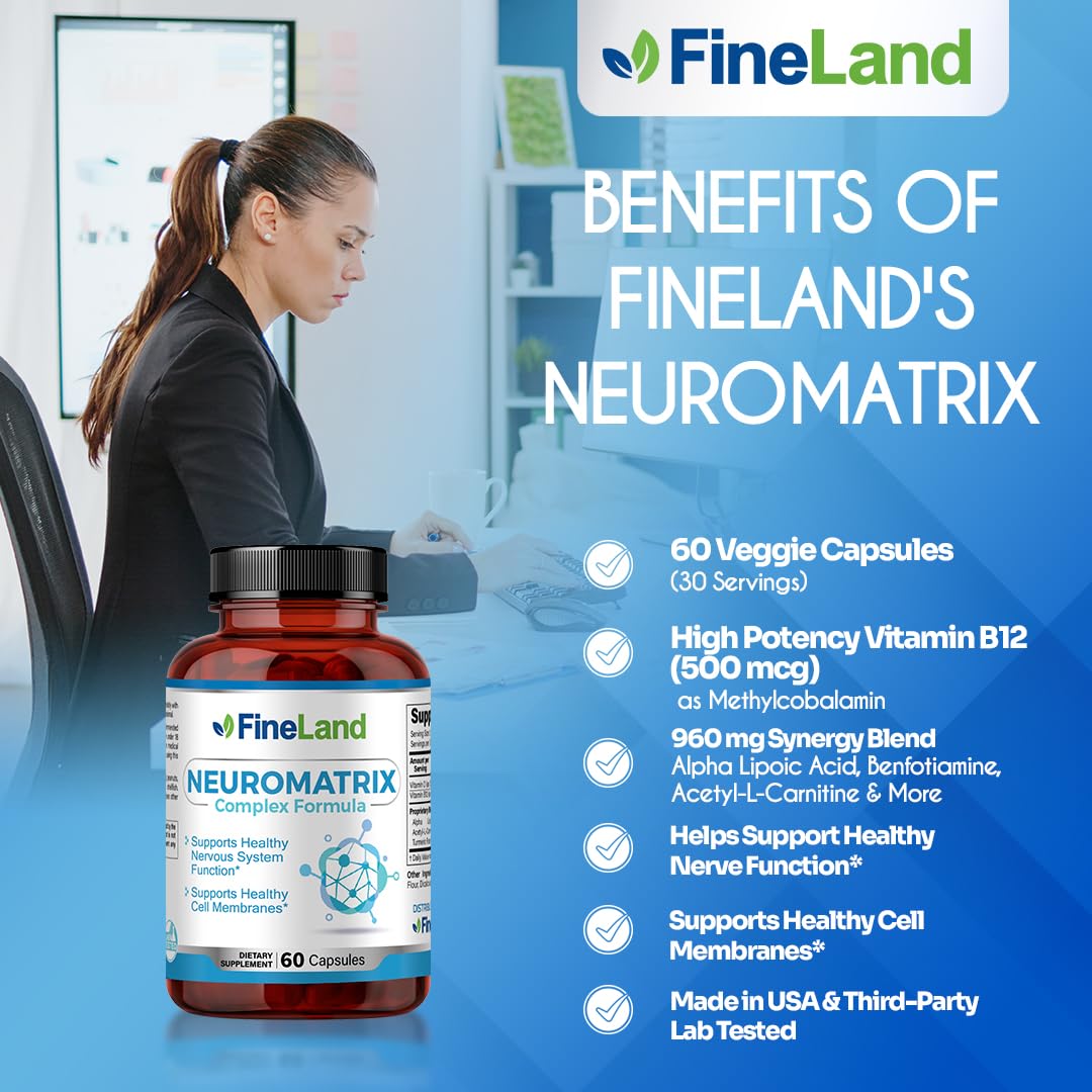 FineLand NEUROMATRIX Alpha Lipoic Acid, B12 Nerve Cell Support, 60 Capsules — Amazon image 3