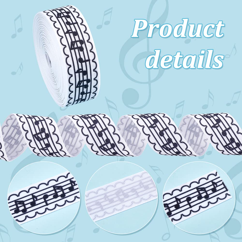 Bandana Ribbon 4 Rolls - 20 Yards Black & White Music Theme Ribbon For ...