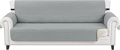 Miniatura 23 de CUCRAF Funda acolchada antideslizante para sofá, resistente al agua, protector de muebles para sofá de 3 cojines, apto para mascotas, funda de sofá