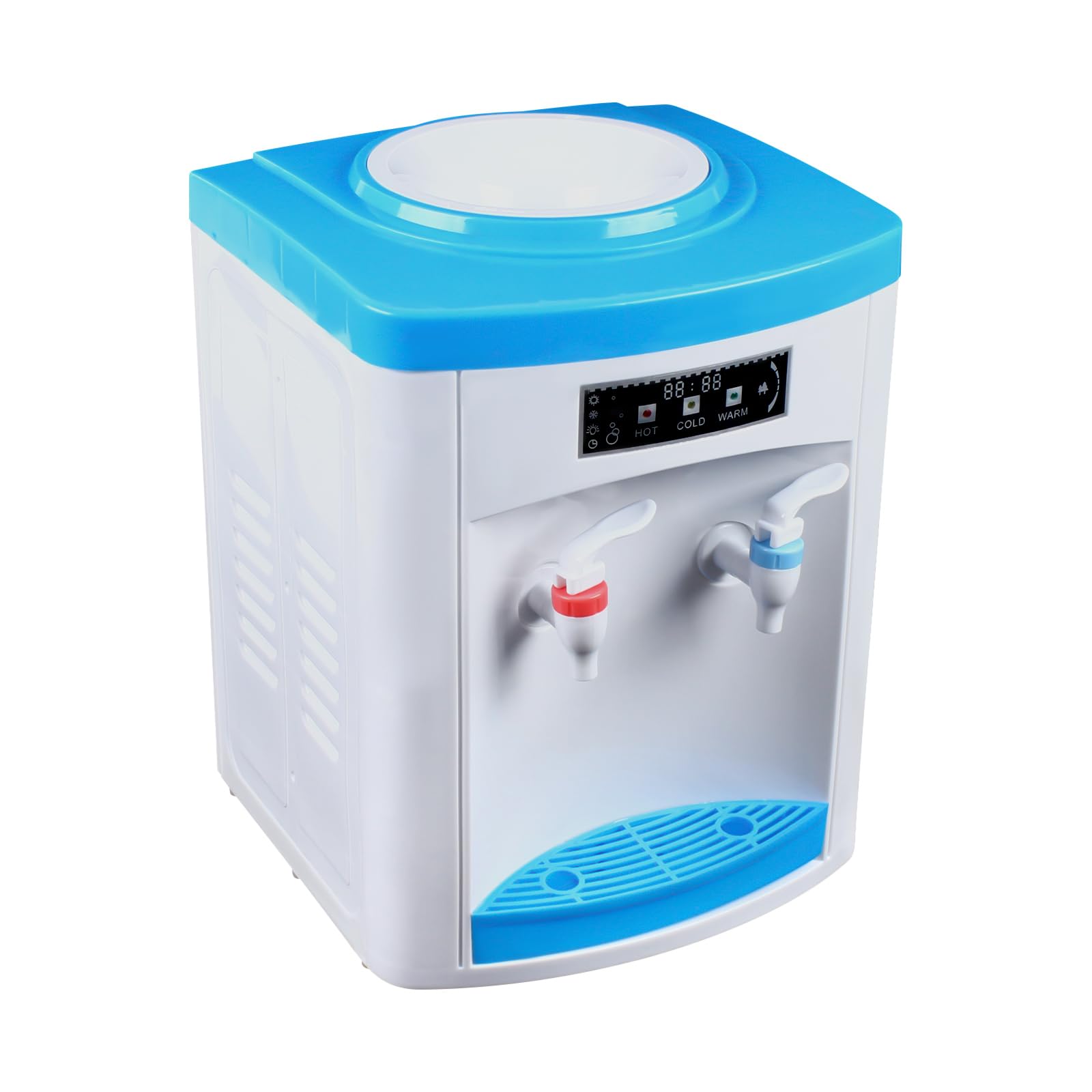 Distributore d'acqua 5-18L per acqua calda e refrigerata, 550 W 220 V, mini distributore di acqua desktop, distributore di acqua elettrico, bollitori per uso domestico e aziendale (bianco+blu)