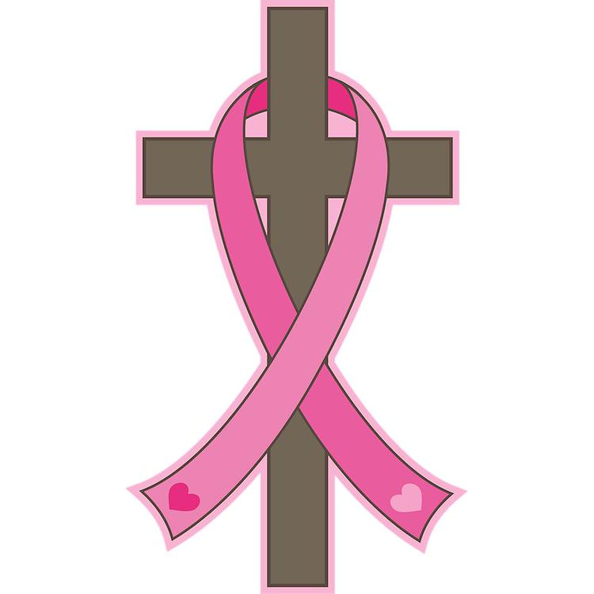 CafePress Breast Cancer Cross Rectangle Car Bumper Magnet