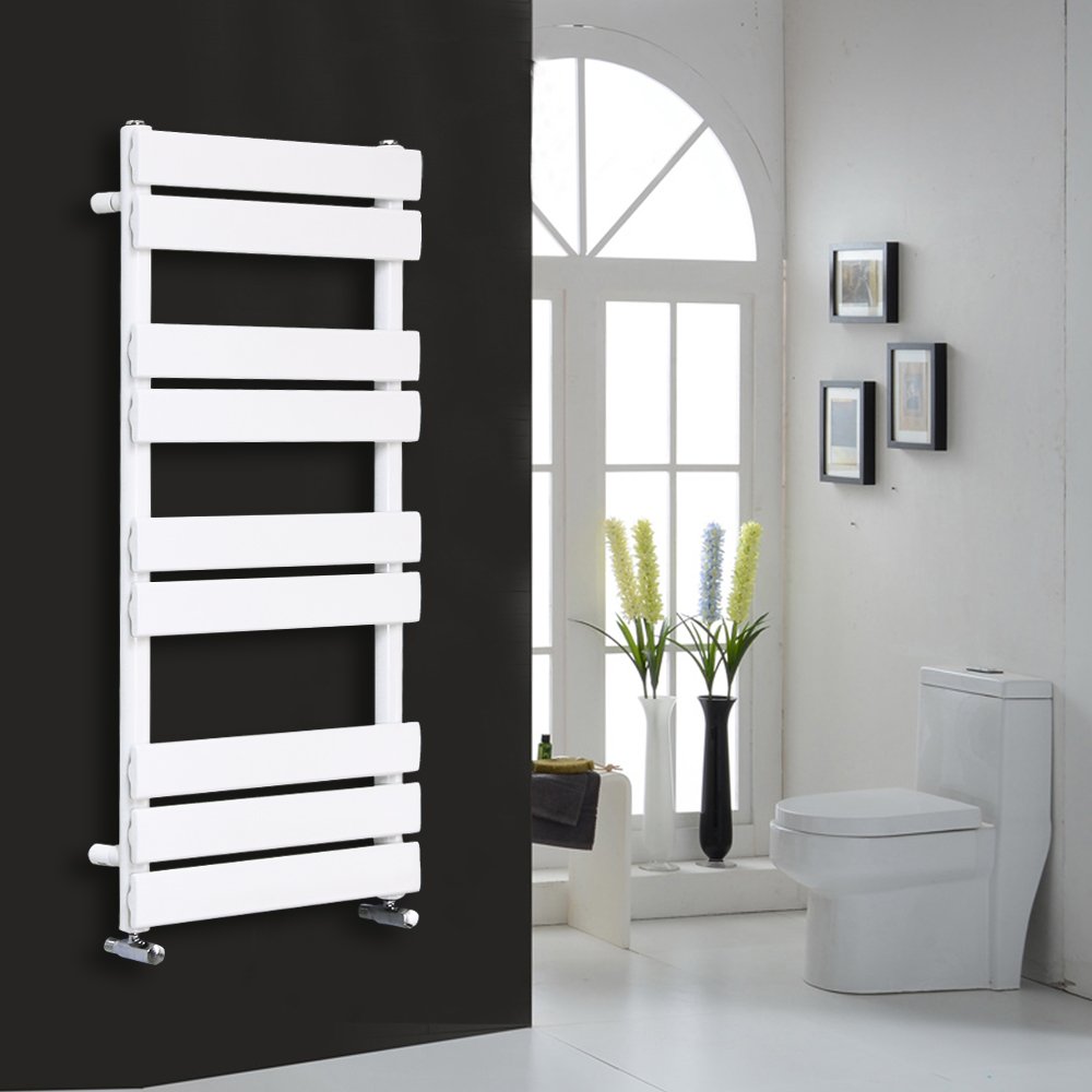 Nrg White Contemporary Flat Panel Bathroom Heated Towel Rail Radiator Rad Warmer For Living Room And Kitchen - 1000 X 600 Gloss