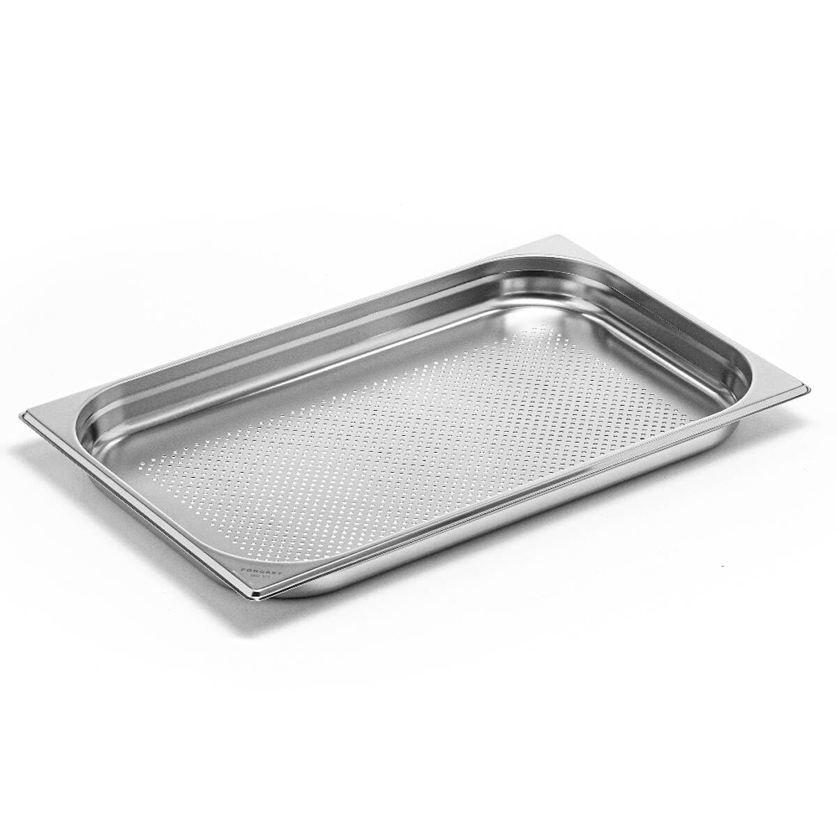 Contenitore Gastronorm in Acciaio Inox GN 1/1, Forato, Dimensioni 53x32,5 cm, Profondità 4 cm, Angoli arrotondati, Lavorazione solida, Trasporto, Conservazione, Riscaldamento alimenti
