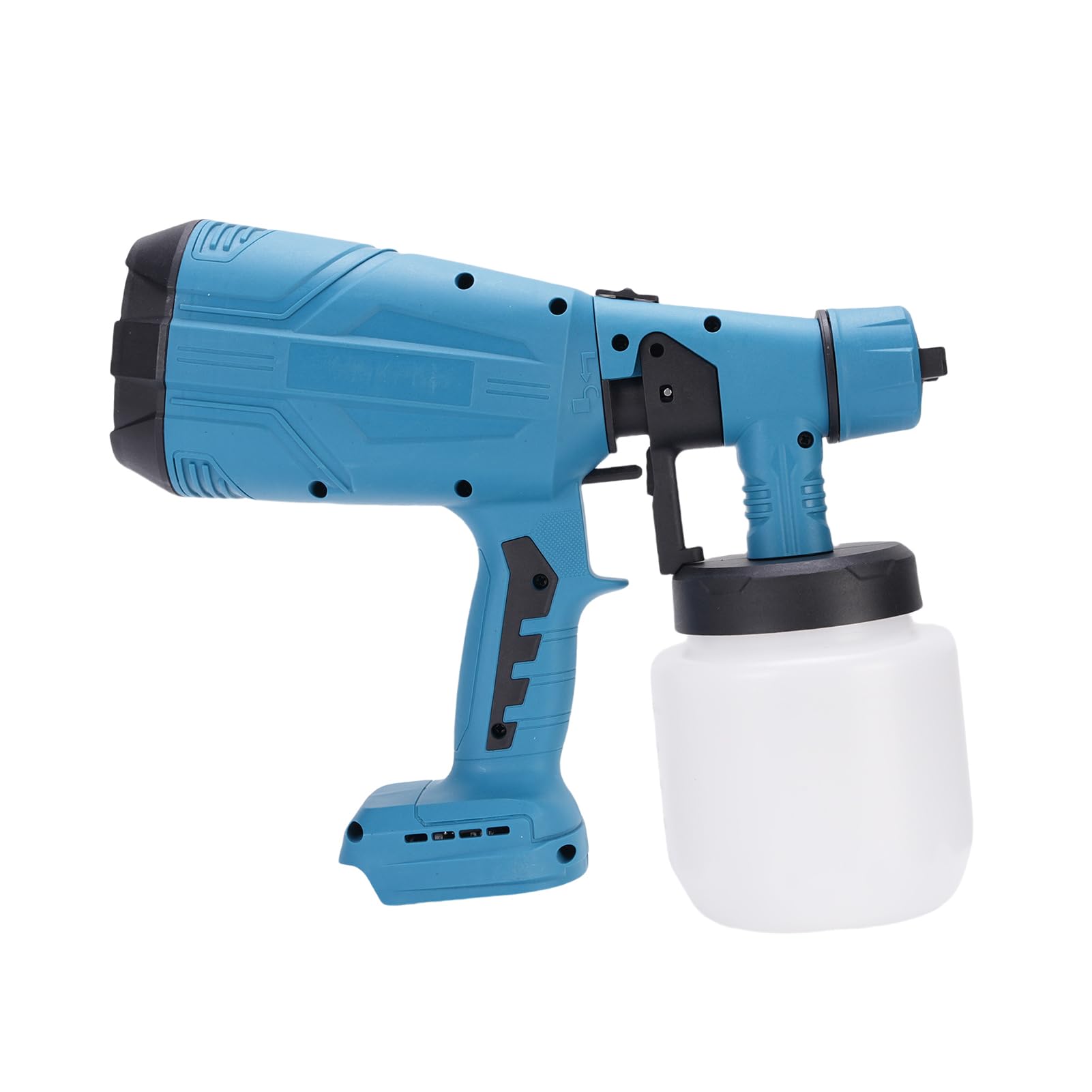 SIXRUN Pulverizador de Pintura Inalámbrico de Mano, Pistola Pulverizadora de Pintura Eléctrica con Motor de Cobre de 200 W con 6 Boquillas, Tanque de 800 Ml, RPM para Muebles, Paredes, Cercas,