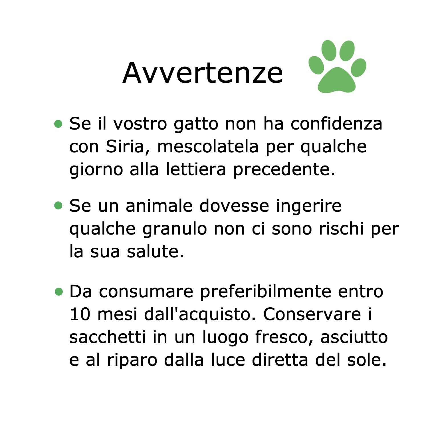 Siria 60L-Lettiera per Gatti Vegetale e Agglomerante-Set 6 sacchi da 10 Litri