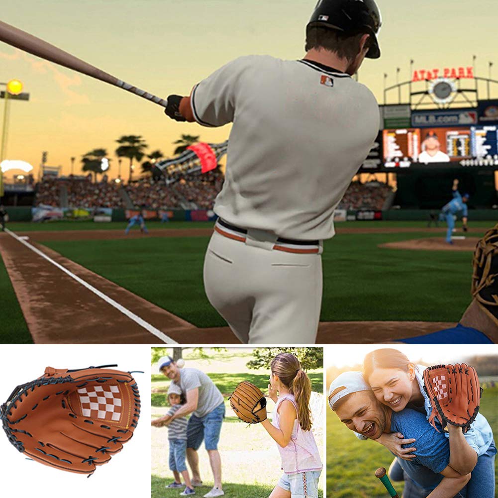 Gant de Baseball, Gants de frappeur de Sport, Gants de Baseball en Cuir PU Solide, Gants de Lanceur pour Enfant, 10,5 Pouces Gant à Gauche