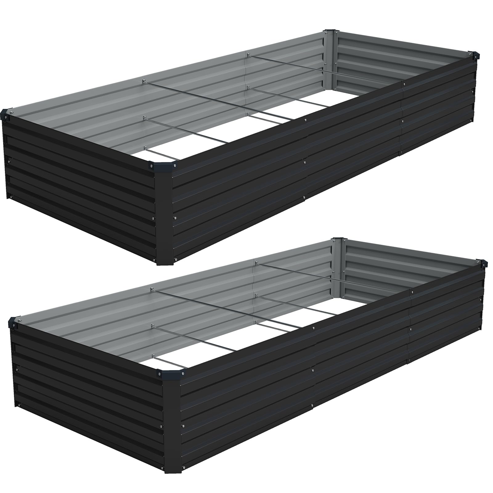 Vengarus 2-Pack 9x3x1ft Galvanized Beds