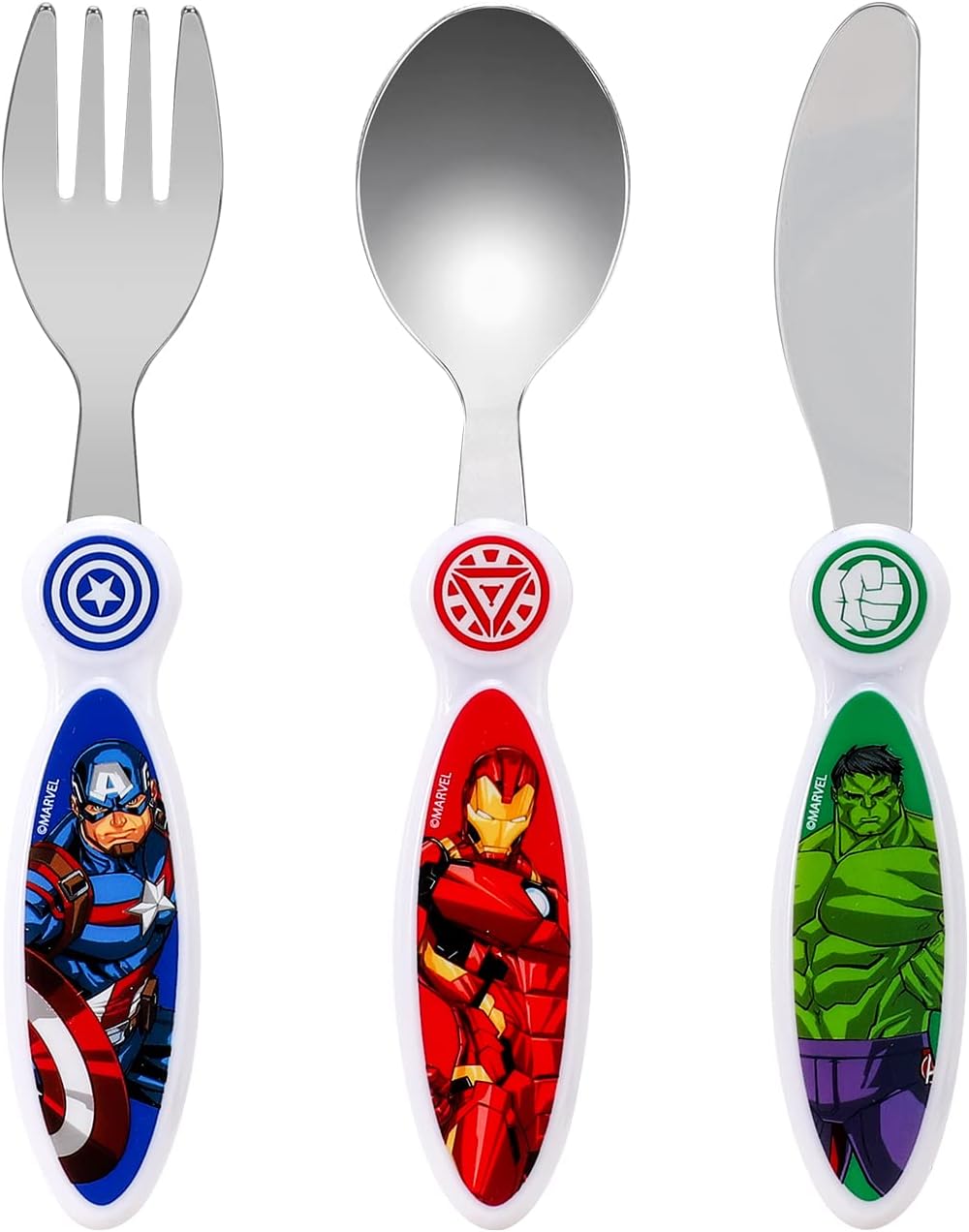 Kids Cutlery Set – 3PCS Childrens Toddler Dinnerware Set Gift for Boys & Girls, Includes Knife, Fork & Spoon, Travel Cutlery Set for Kids (Avengers)