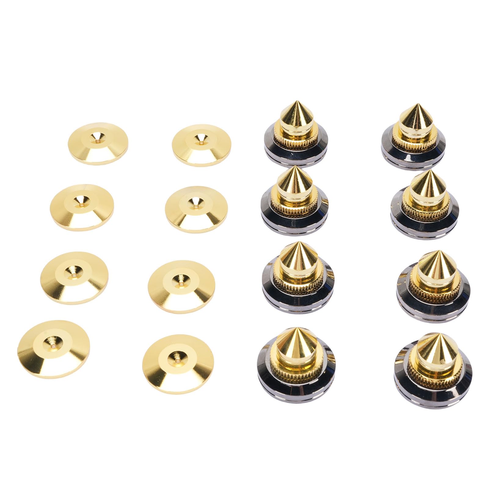 Kit di 8 cuscinetti per altoparlanti, piedini antiurto per isolamento degli altoparlanti, piedini con base per amplificatore, tappetino per giradischi, subwoofer, lettore CD, DVD, registratore