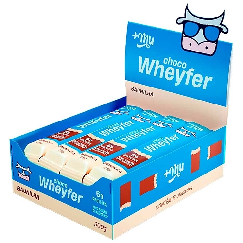 +Mu Chocowheyfer Proteico Sabor Baunilha - Display com 12 unidades - 300g