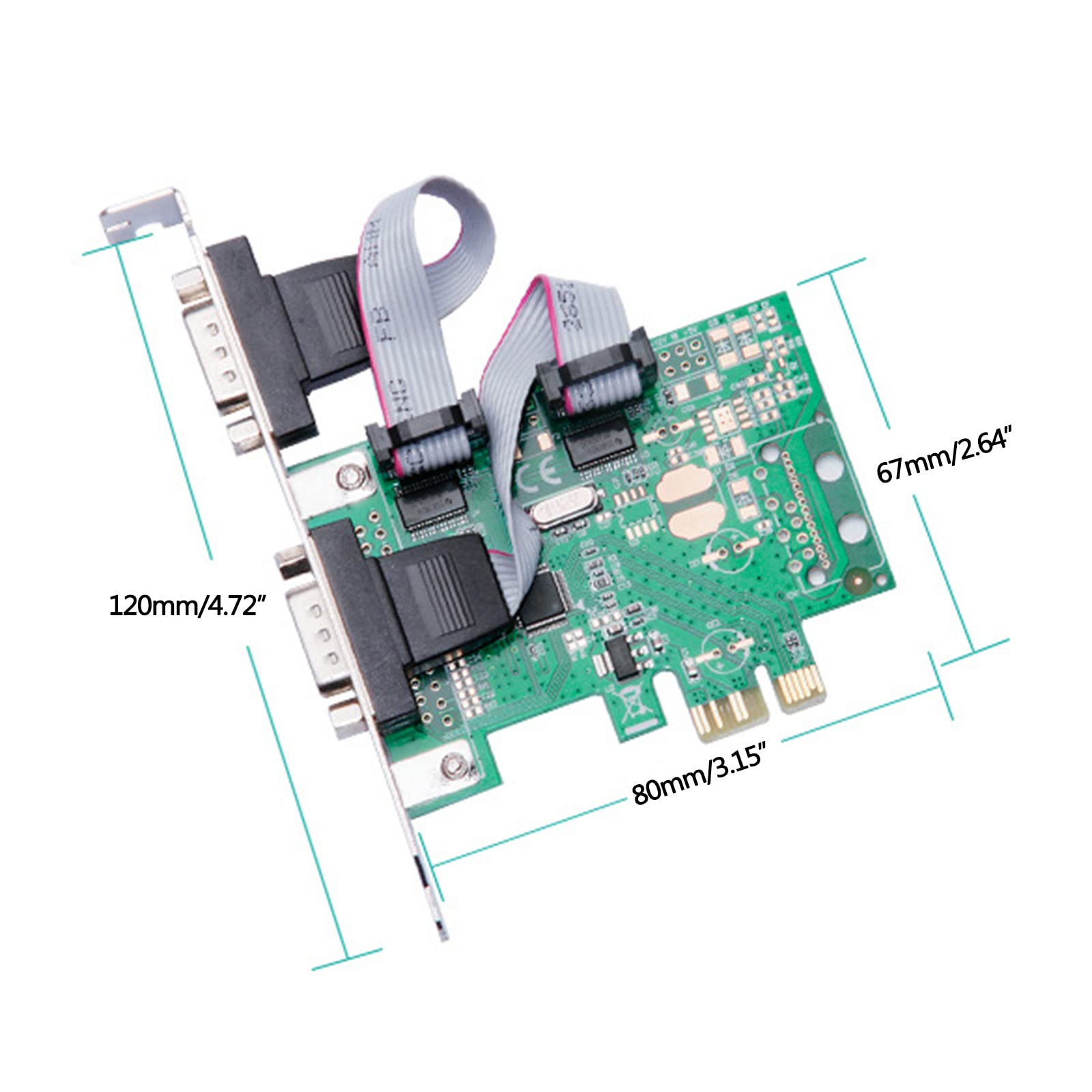 Carte D'extension ExpressCard 2 Ports RS232 DB9 - Puce 7720, Compatible PC Card Type II - Neuf