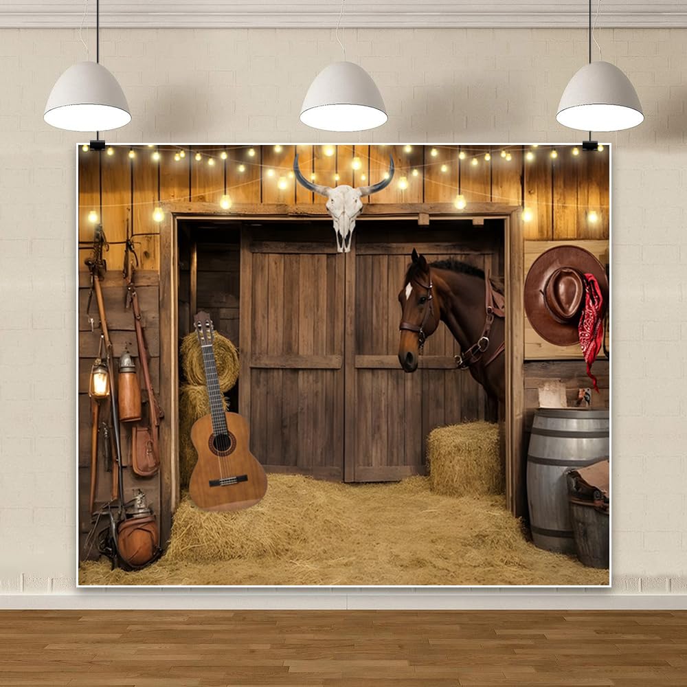 2,4 x 1,8 m sfondo rustico occidentale per feste cowboy occidentali decorazione per feste in legno fienile casa sfondo foto per decorazioni rodeo selvaggio West, forniture per feste di