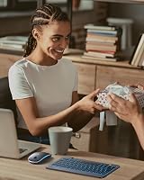 TECURS Bluetooth Billentyűzet és Egér Tabletre iPad Samsung Lenovo Android iOS Fekete 9