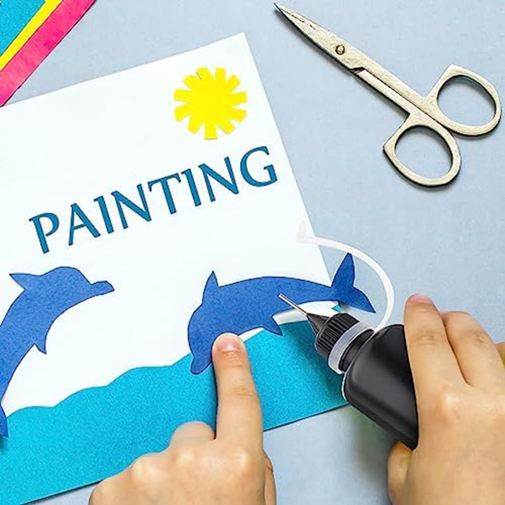 100 PCS 30 Ml / 1 Oz Bouteille de Colle à Pointe D'Aiguille Noire pour Encre à Alcool DIY Artisanat Acrylique