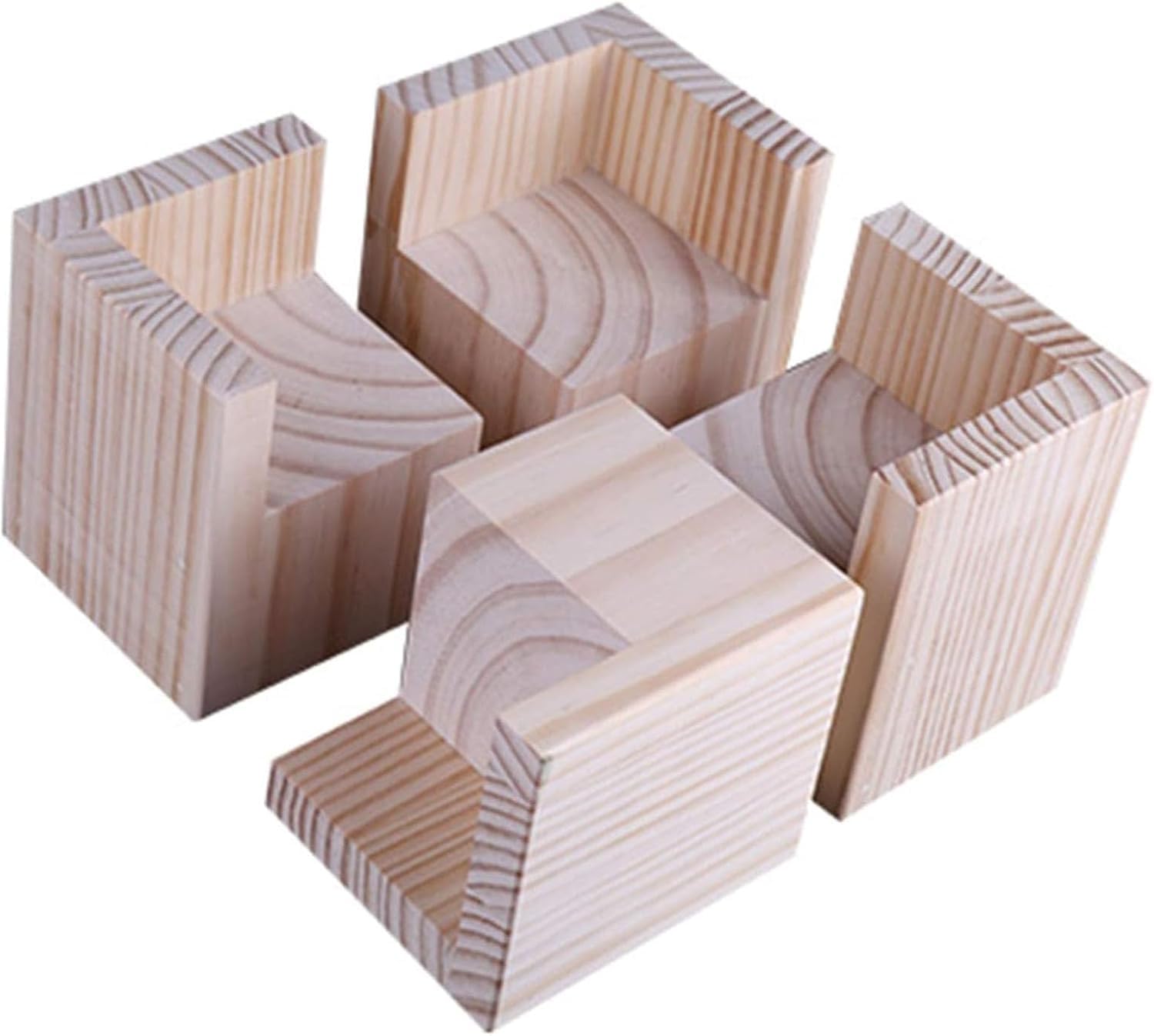 Regulowane podnóżki meblowe do łóżka, zestaw 4 stołów, biurek i łóżka, 15 x 15 x 5 cm, solidne drewniane bloki podwyższające wysokość i oszczędność miejsca