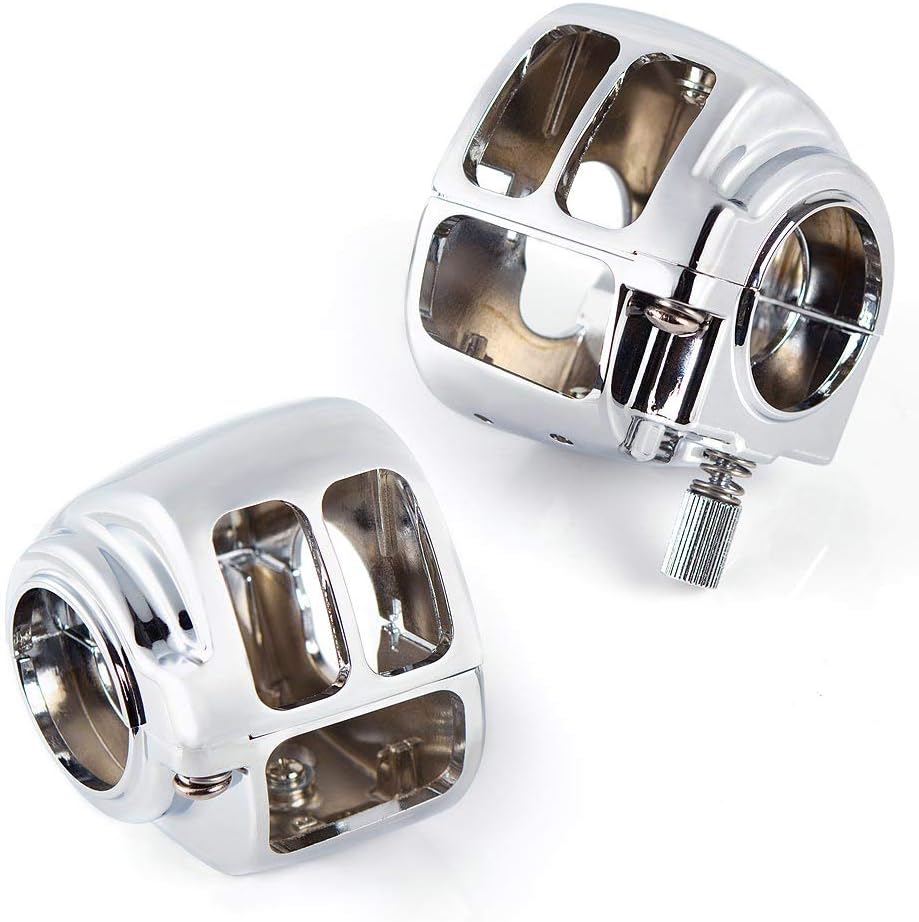 KiWAV Handlebar Switch Housing Compatible for 2007 up Harley Davidson Dyna, Sportster, Touring Chrome