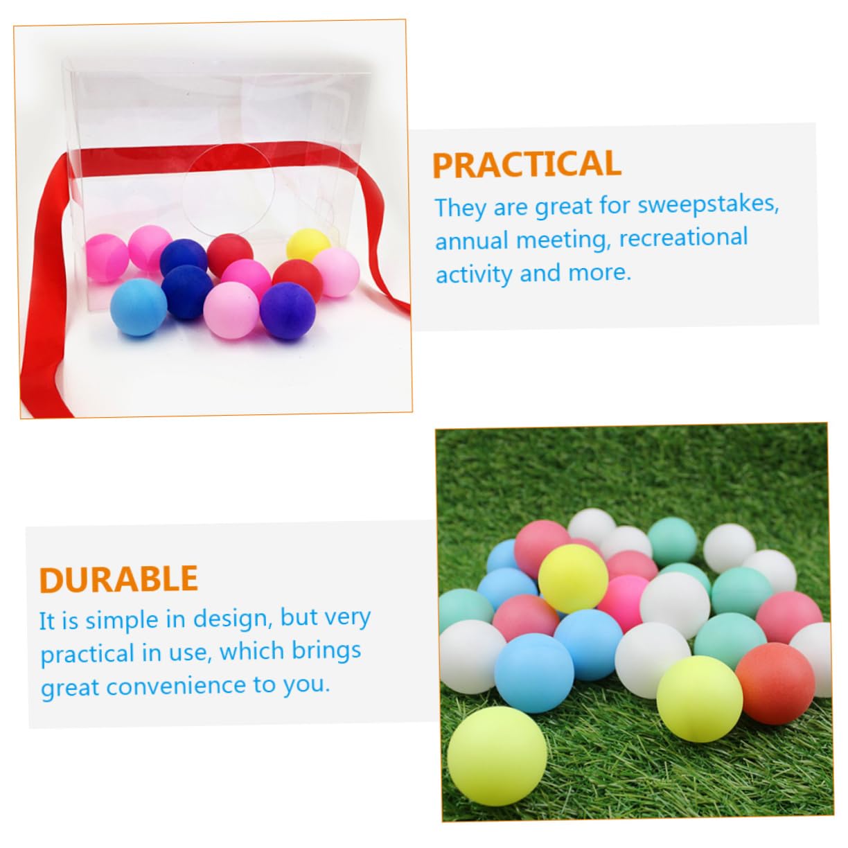 Toyvian 10Pcs Colorful Balls Party Game Props Lightweight Table Tennis Balls for Fun Decorations Recreational Activities Random Color Random Color