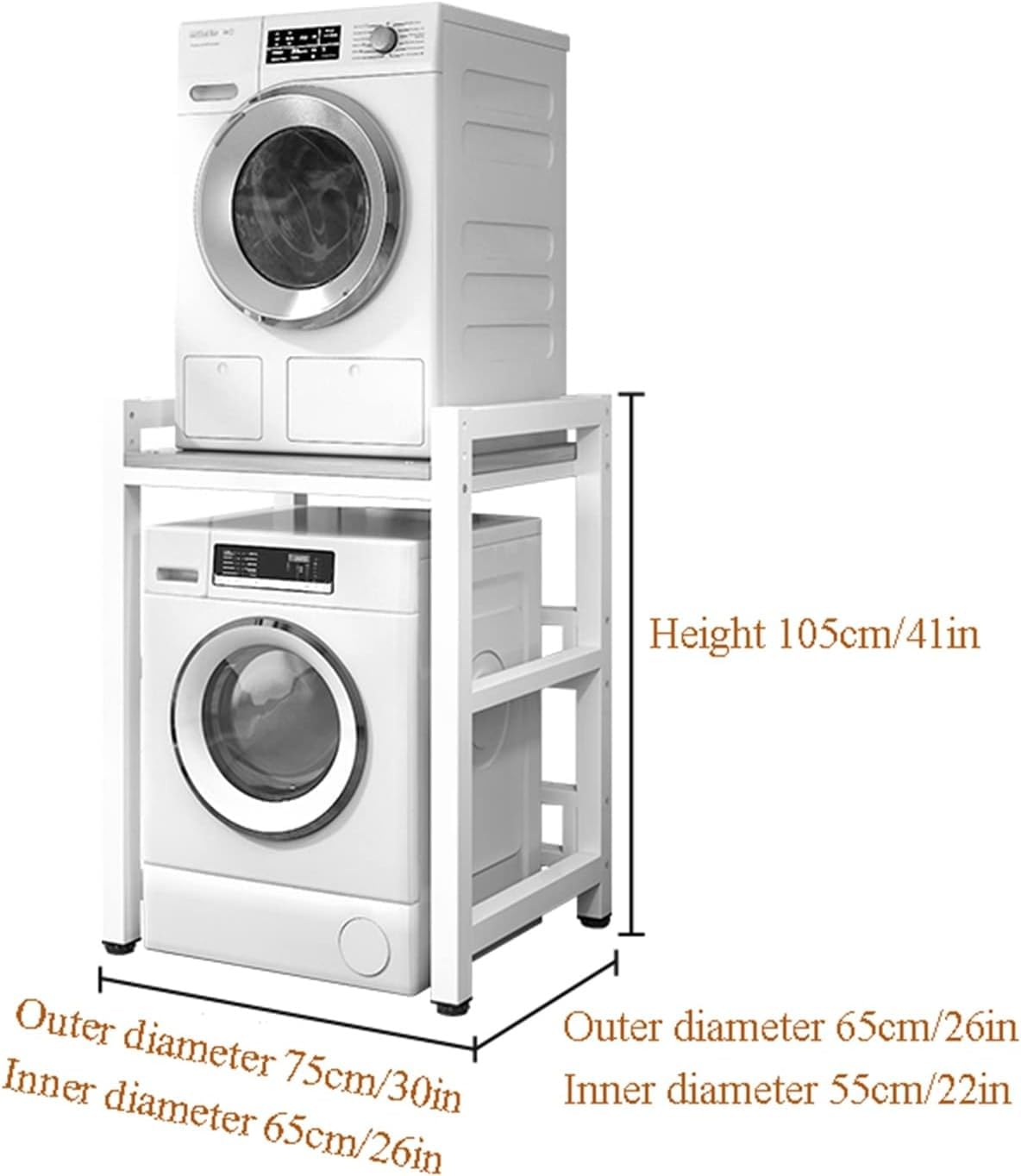 Verstellbares Stapelset für Frontlader-Waschmaschine und Trockner, 400 kg Kapazität, Regal über Waschmaschine