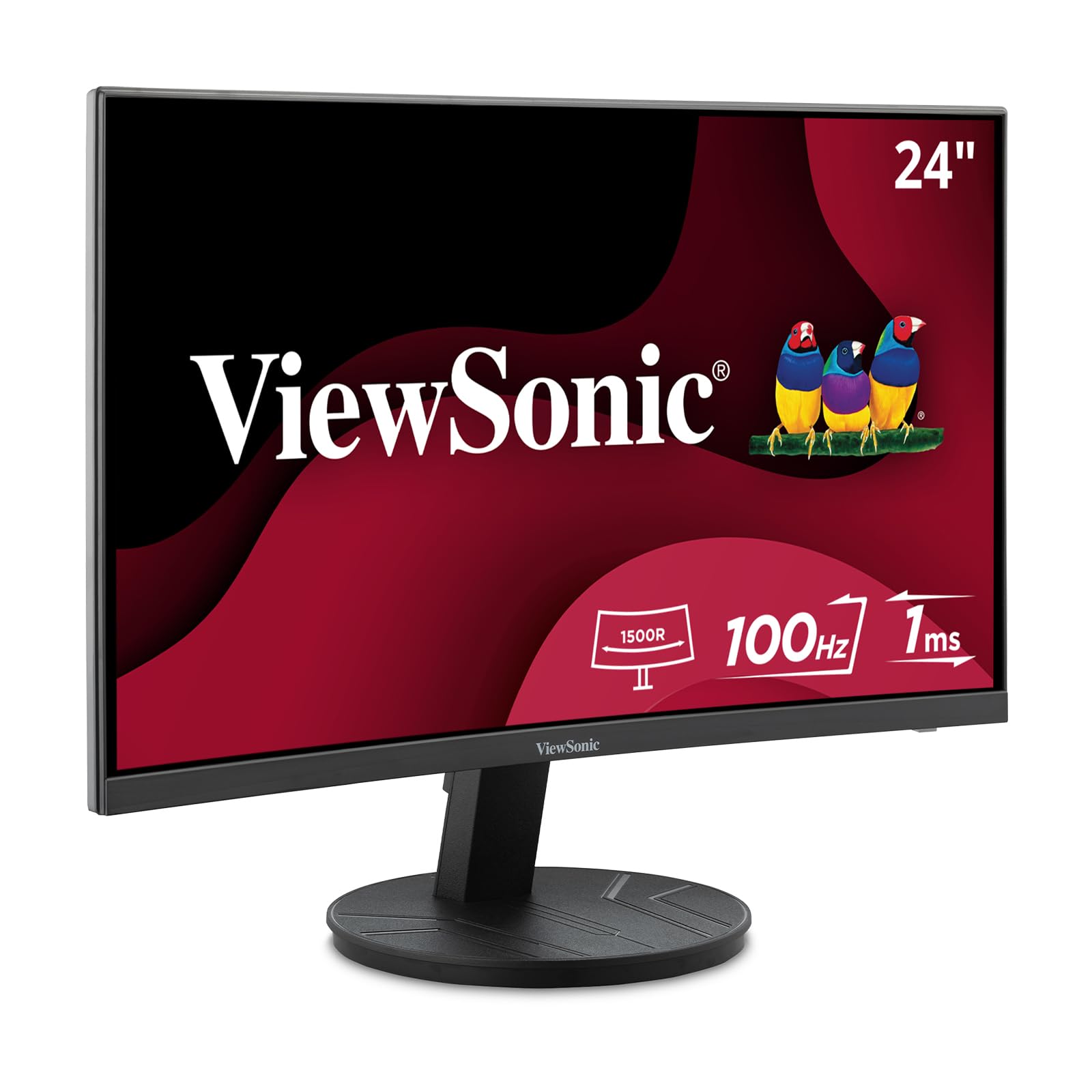 (incomplete)ViewSonic VA2416C 24 Inch Full HD 1080p Frameless Curved Monitor with Variable Refresh Rate, Eye Care, HDMI, and DisplayPort Inputs for Home and Office