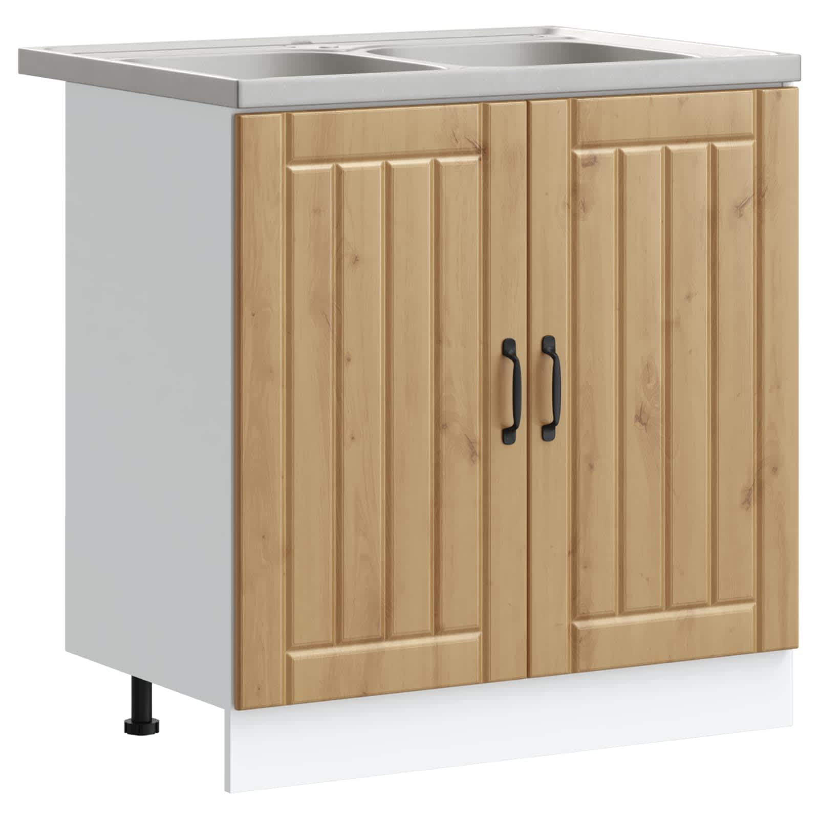 Mueble de fregadero Lucca de roble para organizar cocinas familiares modernas