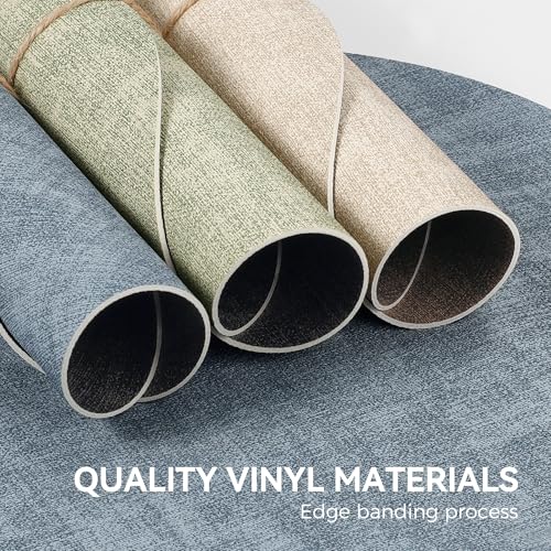 Image of 13 inch Round Placemats Set of 4, NCUE Dual-Sided Faux Leather Heat Resistant Table Mats, Waterproof Oilproof Washable Protective Table Placemats with Coaster, Wipeable Vinyl for Indoor & Outdoor Use
