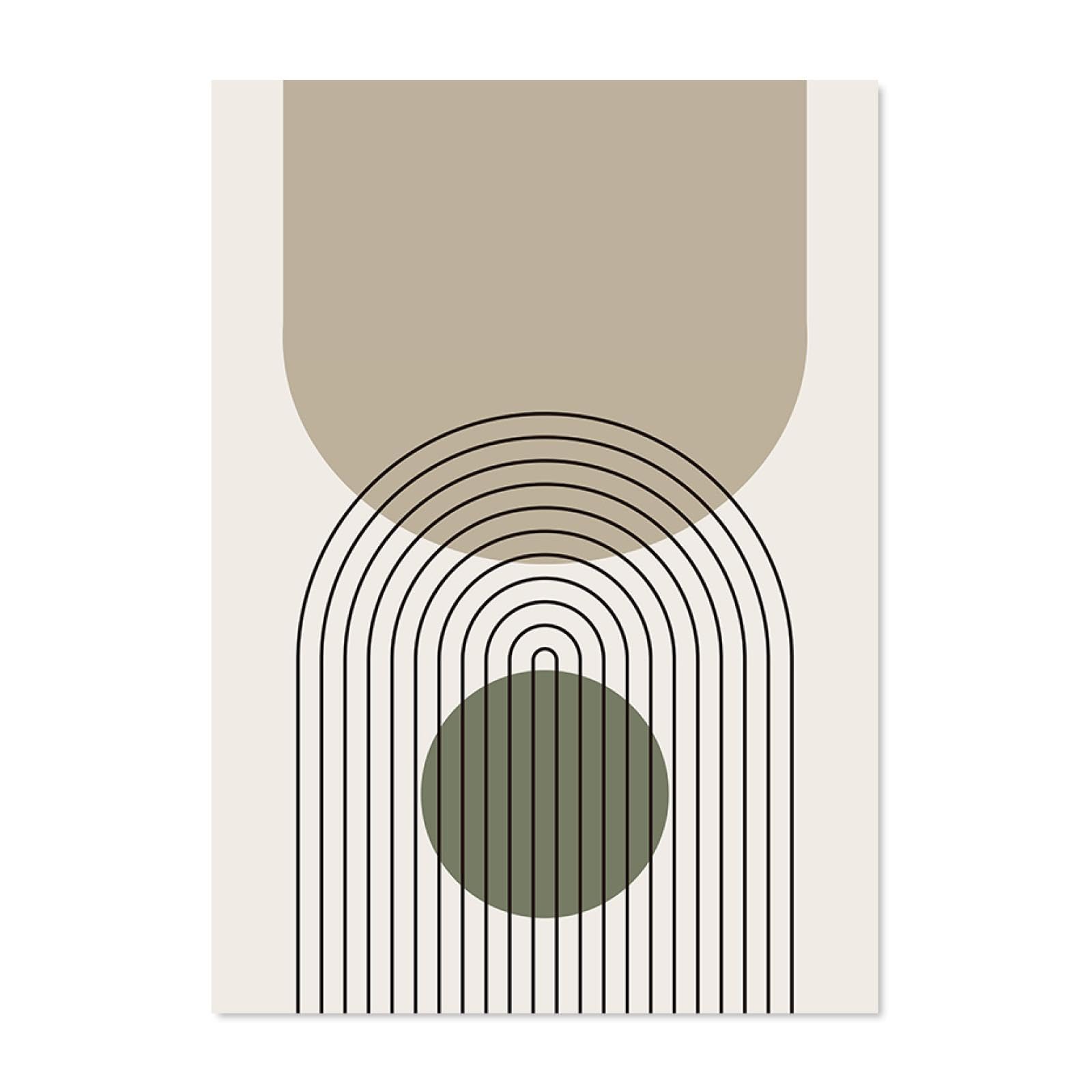 Dittelle Astratto Verde Salvia Botanico Poster Metà del Secolo Moderna Arte della Parete Pittura su Tela Stampe Immagini Soggiorno Decor 50x70 cm-3 Pezzi Senza Cornice