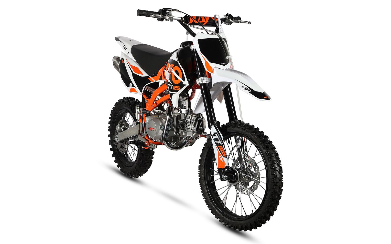 125 125cc Cross Dirt Bike Pit Bike Orange/Weiß (17/14" Räder)