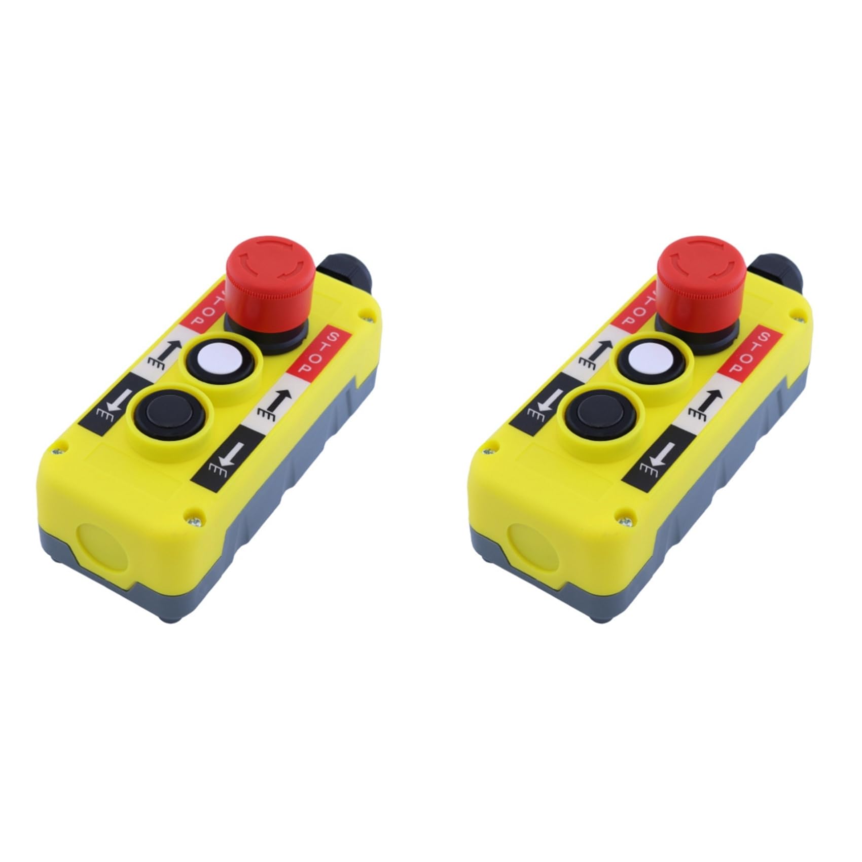 Jnchdghwa As Shown 2X Electric Crane Remote Control Push Button Emergency Stop Switch Rainproof Up Down Hoist Switch Wear