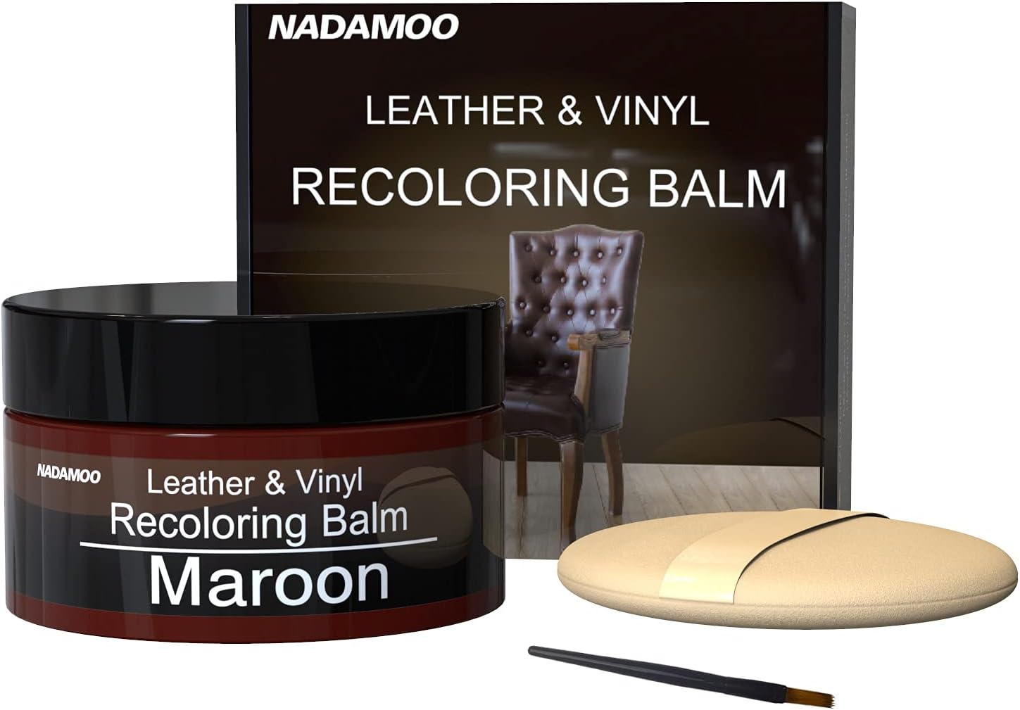 NADAMOO Leather Recoloring Balm Maroon 225g / 8 oz, Leather