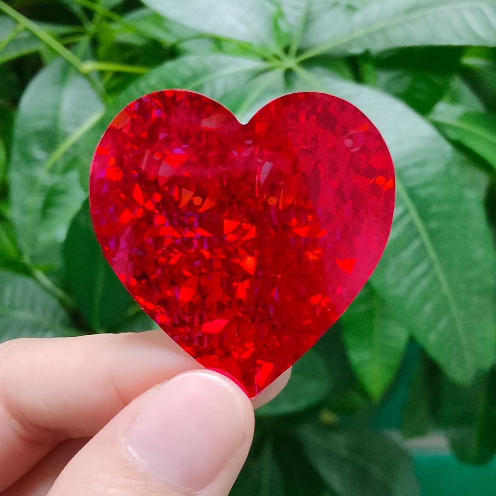 Rollo de 1000 pegatinas holográficas de corazón rojo, 0.75 pulgadas con purpurina de corazones pequeños para uso de niños para decoración del día de San Valentín, cartas de premios, manualidades de Rollo de 1000 pegatinas holográficas de corazón rojo, 0.75 pulgadas con purpurina de corazones pequeños para uso de niños para decoración del día de San Valentín, cartas de premios, manualidades de