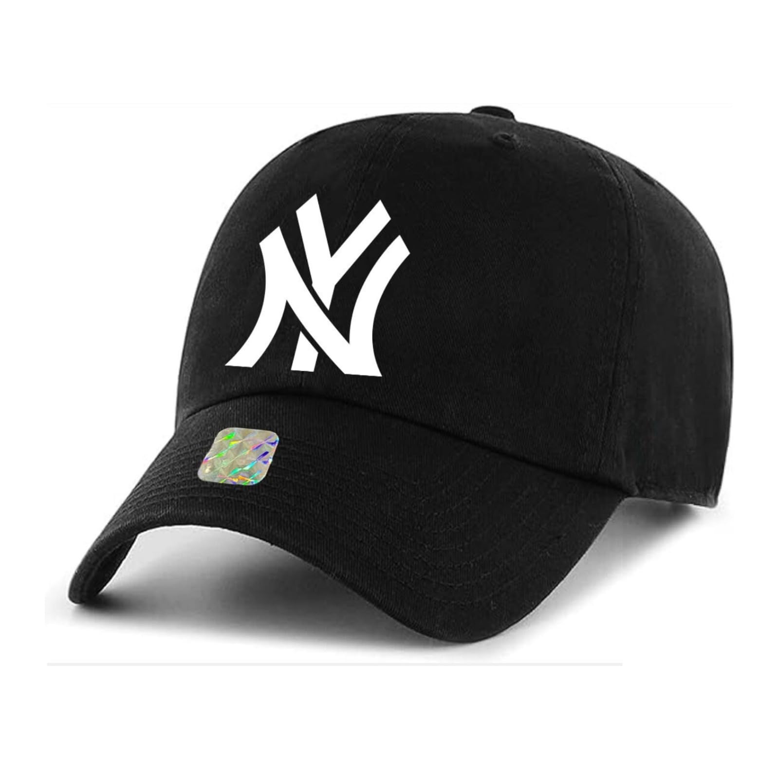 ZAFiNCO Classic NY Baseball Caps for Men and Women - 100% Cotton NY Cap with Adjustable Self Fabric Strap Closure, One Size Fits All Black