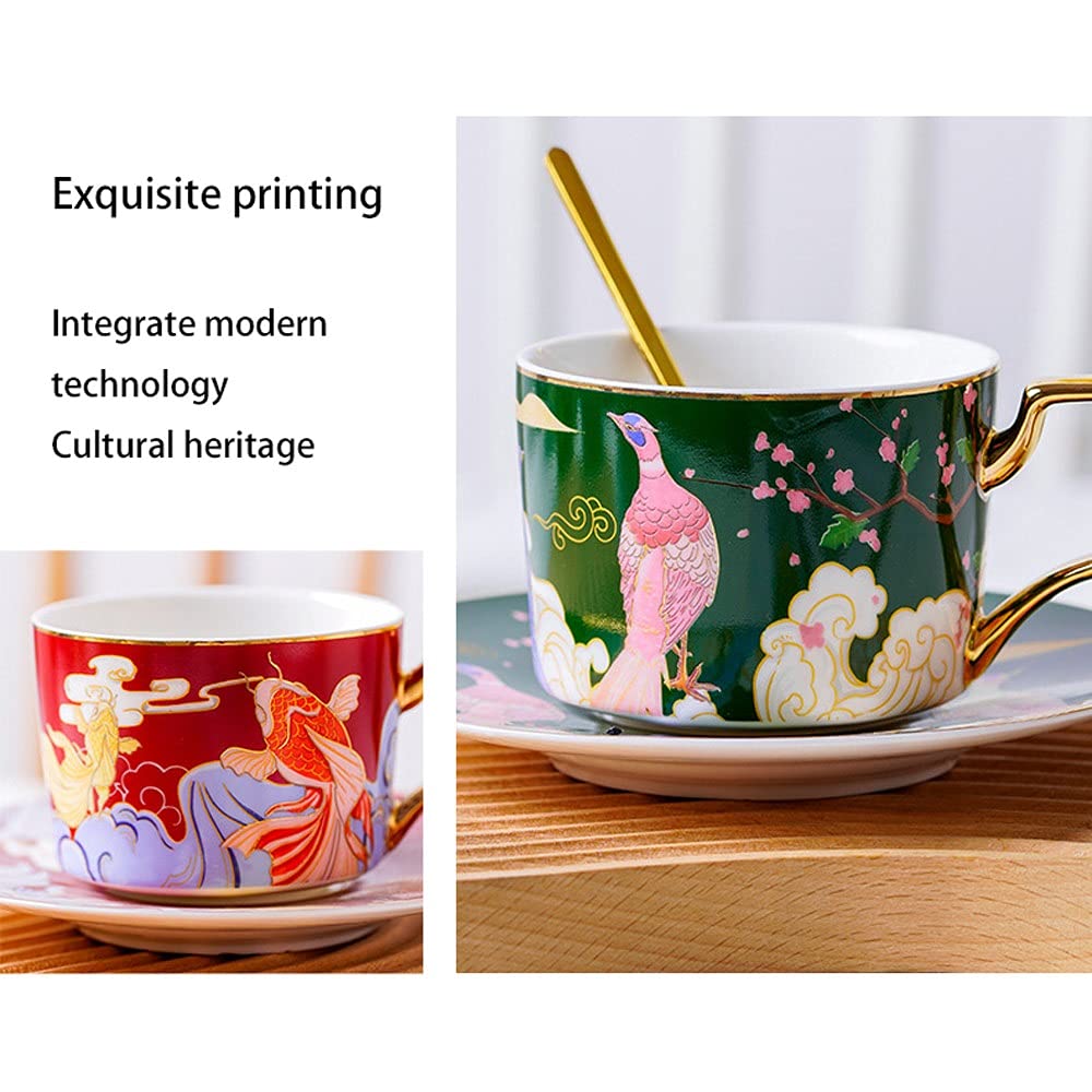 Set di tazzine da caffè in porcellana, set di tazze con piattino, set di tazze da tè e piattino for caffè in ceramica Tazze contemporanee in porcellana Tazze da tè Set di tazze da caffè e piattini di