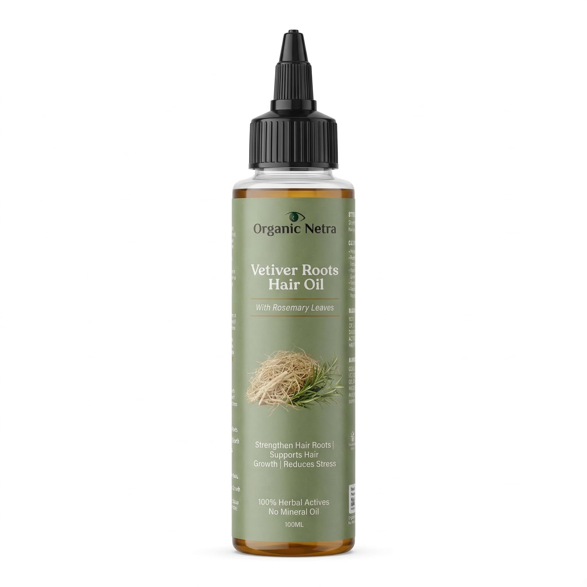 Organic Netra Vetiver Roots Hair Oil with Rosemary Leaves | Strengthens Hair Roots | Supports Hair Growth | Reduces Stress | 100% Herbal Actives | No Mineral Oil | 100ml-image-10