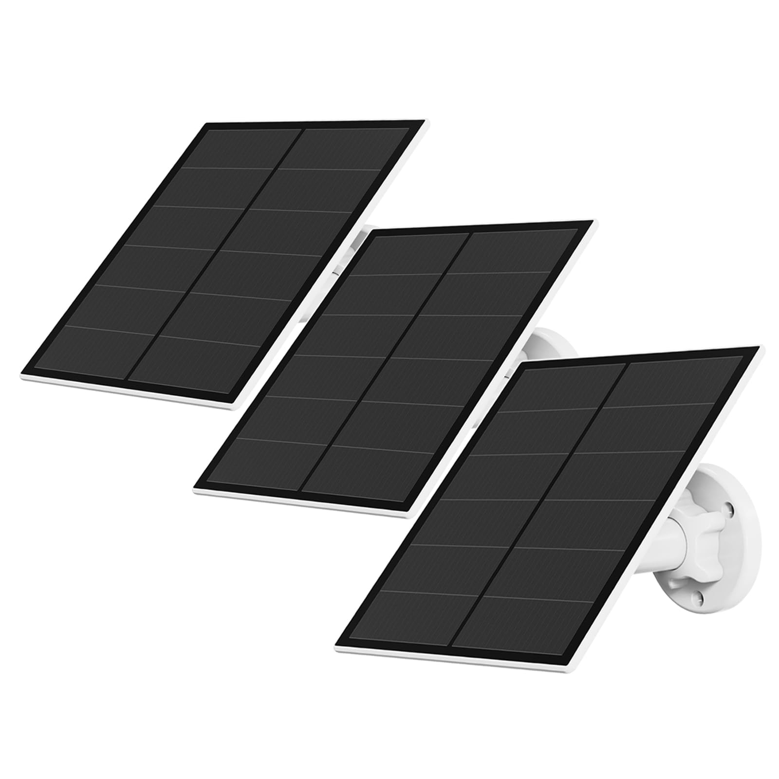 Solar Panel for Security Camera, 5W USB Solar Panel for Outdoor Rechargeable Battery Camera, Solar Panels with 9.8ft Cable, Adjustable Wall Mount, IP65 Waterproof, 3 Pack-image-45