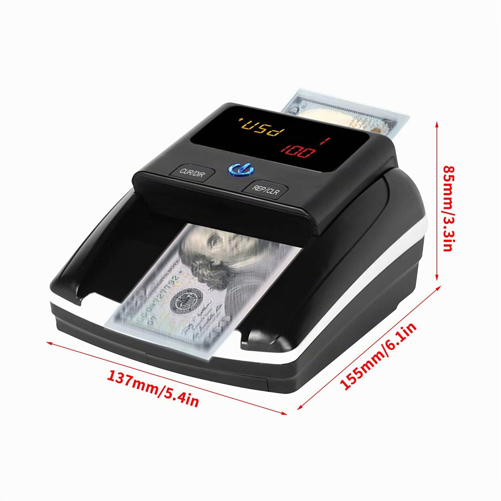 Bisofice Contatore di banconote Euro Rilevatore di banconote false banconote Rilevamento automatico di argento tramite UV MG IR Immagini qualità della carta, spessore della dimensione per EURO Dollar