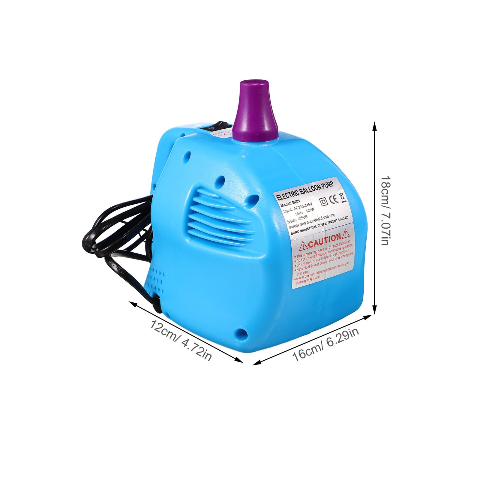 Gonfiatore Elettrico per Palloncini a Foro Singolo 13000pa Blu
