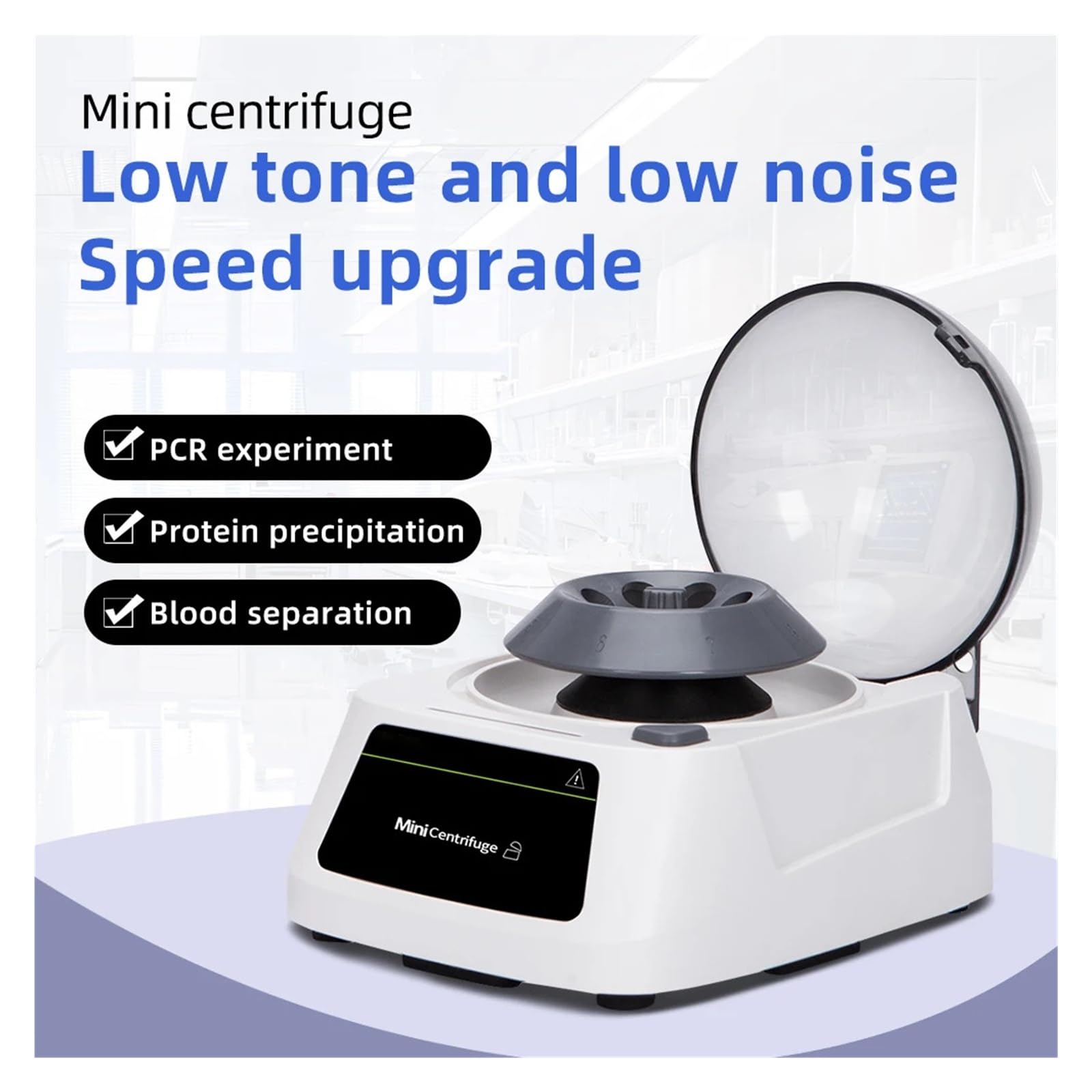 Minicentrífuga for PCR, microcentrífuga de laboratorio, 5000 rpm, 8 tubos de 0,5/1,5/2 ml Control de velocidad
