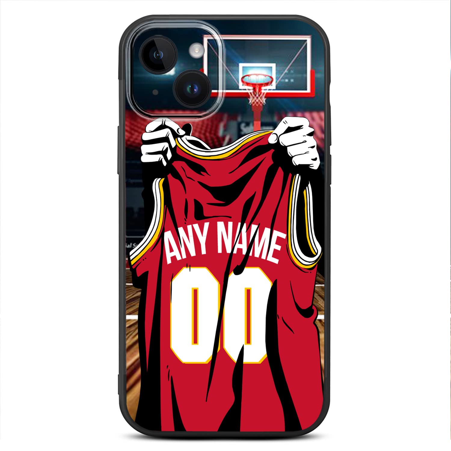 VNGDA DIY Custom Name & Number - Atlanta Basketball Jersey - Liquid Silicone Case for iPhone 17 Air 16 15 Pro Max 14 13 Mini 12 11 Xs Xr SE3 8 7 6