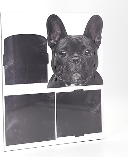 Miniatura 6 de Yuseful Portalápices para perros, organizador de madera para escritorio con 4 compartimentos, organizador de escritorio único para suministros de