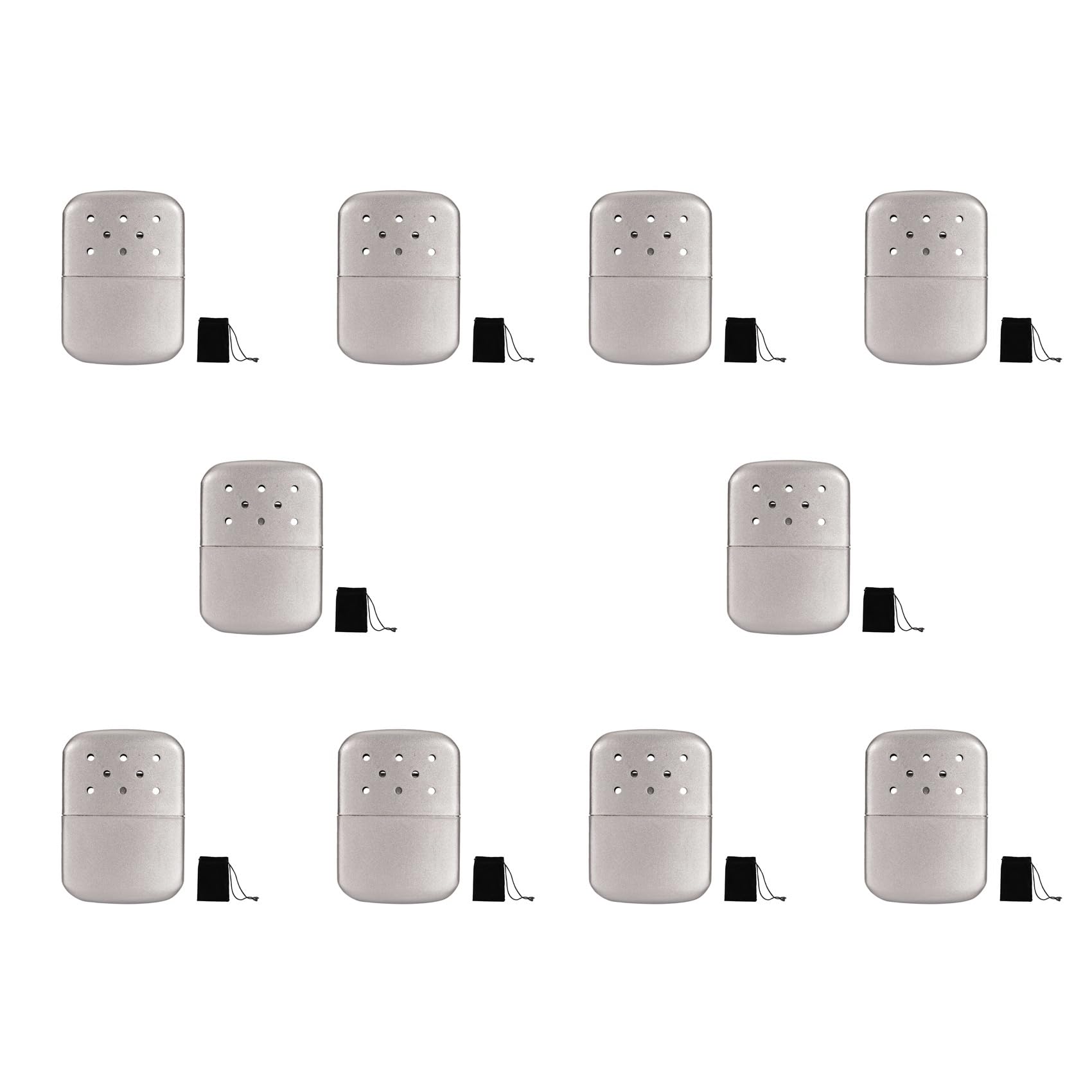 Lot de 10 chauffe-mains à carburant portables réutilisables standard pour la chasse en plein air