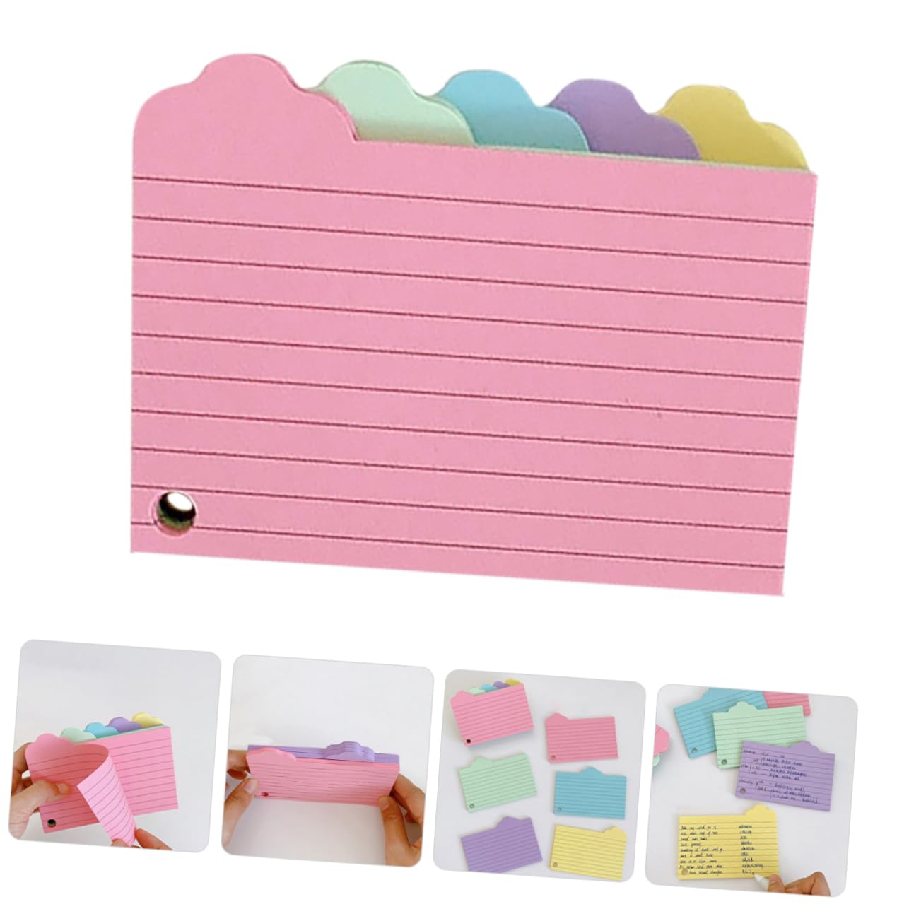 DOITOOL 5 Ensembles Livre De Vocabulaire Sur Papier À Notes Carte Flash Cartes Vierges Avec À Onglets Éducatif Couleur Cartonné Flashcards Pour Étudier Fiches Cartes De Mots 125 Feuilles*5