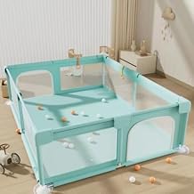 Playpen, Large, 23.2 inches 59 cm, Large Baby Fence, For Kids Play, For Indoor and Outdoor Use, Firmness, Anti-Slip, Safe Played, Washable, Spacious Space for Fun and Safe, Mesh Type Playpen