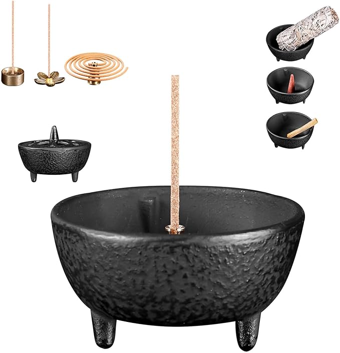 Cast Iron Incense Burner 4 in 1Incense Holder Burner Set