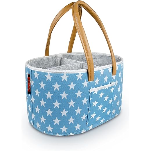 HIPPO Baby Diaper Caddy - Xlarge, Blue-Star