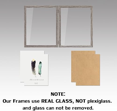 Miniatura 10 de Marcos de fotos de 5 x 7 pulgadas, doble bisagra, madera MDF negro sombra caja con soporte frontal de vidrio vertical sobre mesa